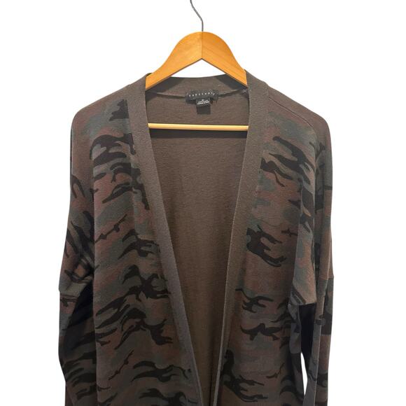 Sanctuary “Play” Camouflage Open Front Knit Cardigan Size XL CozyLayers - Picture 3 of 7